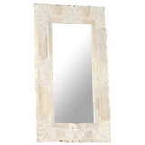 Mirror White 80x50 cm Solid Mango Wood 321633
