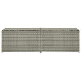Garden Storage Box Poly Rattan 200x50x60 cm Grey 46476