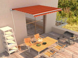 Manual Retractable Awning 300x250 cm Orange and Brown 3051198