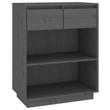 Console Cabinet Grey 60x34x75 cm Solid Wood Pine 813836