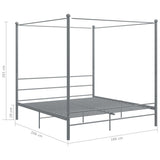 Bed Frame Grey Powder-coated metal Super King Durable Bed Frame 325068