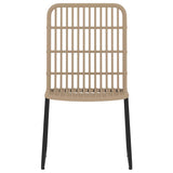 Dining Set Oak and Black PE rattan Medium Stackable Dining Set 3099173