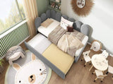 Upholstered Bed Daybed with Pull-Out Bed, 3FT Single Sofa Bed 90 x 190 cm, Guest Beds for Adults and N601P272133G
