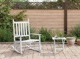 Rocking Chair with Foldable Table White Solid Wood Poplar 3281257