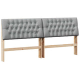 Upholstered Headboard Light Grey 180 cm Solid Pine Wood 879324