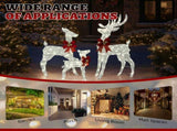 3-Piece Lighted Christmas Reindeer Set Outdoor Decorations, Weather Proof Sparkling Deer 21962879