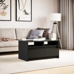 ZNTS Coffee Table with LED Lights Black Engineered Wood 851992