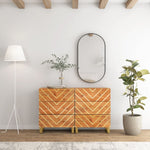 Side Cabinets 2 pcs Brown and Black 60x33.5x75 cm Solid Wood Mango 3206281