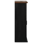 ZNTS Hanging Cabinet HALDEN with Sliding Door Black 49x22.5x70 cm Pine 4018440