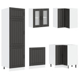 14 Piece Kitchen Cabinet Set Lucca Black Engineered Wood 3314982