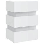 ZNTS LED Bedside Cabinet High Gloss White 45x35x67 cm Engineered Wood 326846