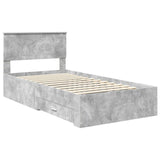 Bed Frame Concrete Grey 100 x 200 cm Engineered Wood 3410934