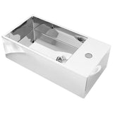 Wash Basin with Overflow 49x25x15 cm Ceramic Silver 143491