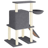 Cat Tree with Sisal Scratching Posts Dark Grey 96.5 cm 172078