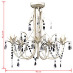 Crystal Pendant Ceiling Lamp Chandelier Elegant 5 Bulb Sockets 240687