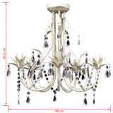 Crystal Pendant Ceiling Lamp Chandelier Elegant 5 Bulb Sockets 240687