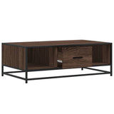 ZNTS Coffee Table Brown Oak 100x57x35 cm Engineered Wood and Metal 848763