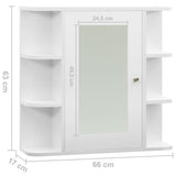 Bathroom Mirror Cabinet White 66x17x63 cm MDF 323601