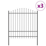 Garden Fence Grey 510 x 175 cm Powder-Coated Steel 3360104