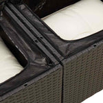 6 Piece Garden Sofa Set with Cushions Black Poly Rattan Acacia 3327437