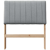 Upholstered Headboard Light Grey 75 cm Solid Pine Wood 879424