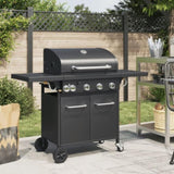 Gas BBQ Grill with 5 Burners Black Powder-coated Steel 3214253
