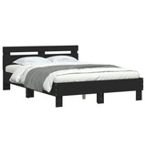 Bed Frame Black Engineered wood, Plywood Small Double Durable 3207449