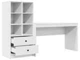 Desk with Drawer with Shelf with Storage 2 pcs White 3337329