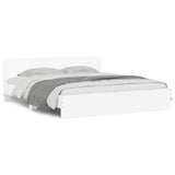 Bed Frame White Engineered wood, Plywood Super King Modern 3207462
