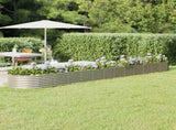 Garden Raised Bed Galvanised Steel 512x80x36 cm Silver 318942
