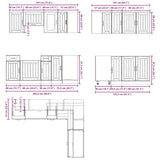 11 Piece Kitchen Cabinet Set "Kalmar" White Engineered Wood 3314941