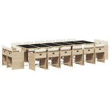 17 Piece Garden Dining Set with Cushions Beige Poly Rattan 3211246
