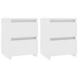Bedside Cabinets 2 pcs White 30x30x40 cm Engineered Wood 800514