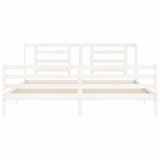Bed Frame without Mattress White 200x200 cm Solid Wood 3194722