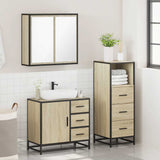 3 Piece Bathroom Furniture Set Sonoma Oak Engineered Wood 3301016