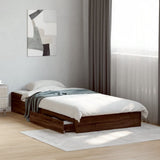 Bed Frame with Drawers without Mattress Brown Oak 75x190 cm Small Single 3280719