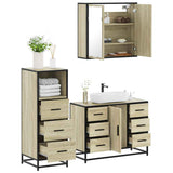 3 Piece Bathroom Furniture Set Sonoma Oak Engineered Wood 3301021