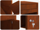 Parcel Drop Box Rusty 41 x 38 x 103 cm Weathering Steel 874939