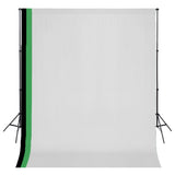 Photo Studio Kit with 3 Cotton Backdrops Adjustable Frame 3x3m 275418