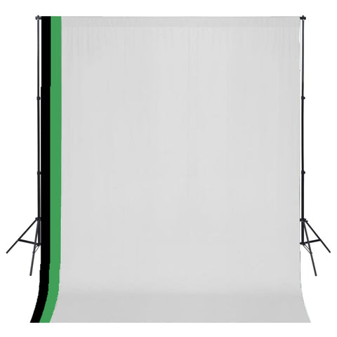 Photo Studio Kit with 3 Cotton Backdrops Adjustable Frame 3x3m 275418