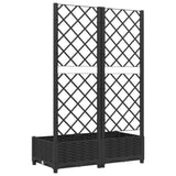 Garden Planter with Trellis Black 80x40x121.5 cm PP 318270