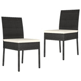 Outdoor Dining Set Black,Cream Poly rattan 3 Piece Set Durable 3100395