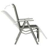 Garden Chair Set of 2 Black and Silver Powder-coated aluminium 312197