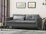 Two-Seater Sofa, with Steel Legs - Grey T3398P423899