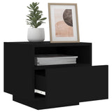 ZNTS Bedside Cabinet with LED Lights Black 40x39x37 cm 836800