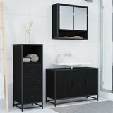 Bathroom Furniture Set with Door 2 pcs Old Wood Engineered Wood 3402554