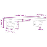 Basin Shelf Wall Mounted Steel and Solid Wood Acacia 3302699