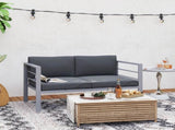 Two-Seater Aluminium Garden Sofa - Grey T3398P314165