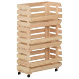 Vegetable Trolley 37x30x80 cm Solid Pinewood 327325