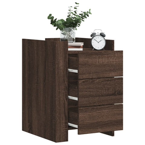 ZNTS Bedside Cabinet Brown Oak 45x50x65 cm Engineered Wood 848310